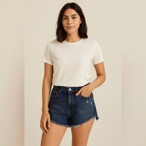 Levi’s 501 NEW denim cutoff shorts size 26, dark wash distressed grunge look